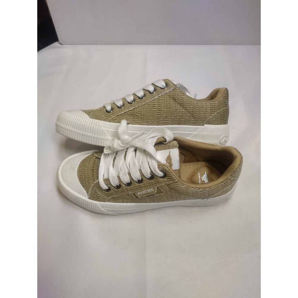 Rocket Dog Cheery Barstow Cotton Tan Woven Low Top Sneakers Womens 6 M CHEERYBW
